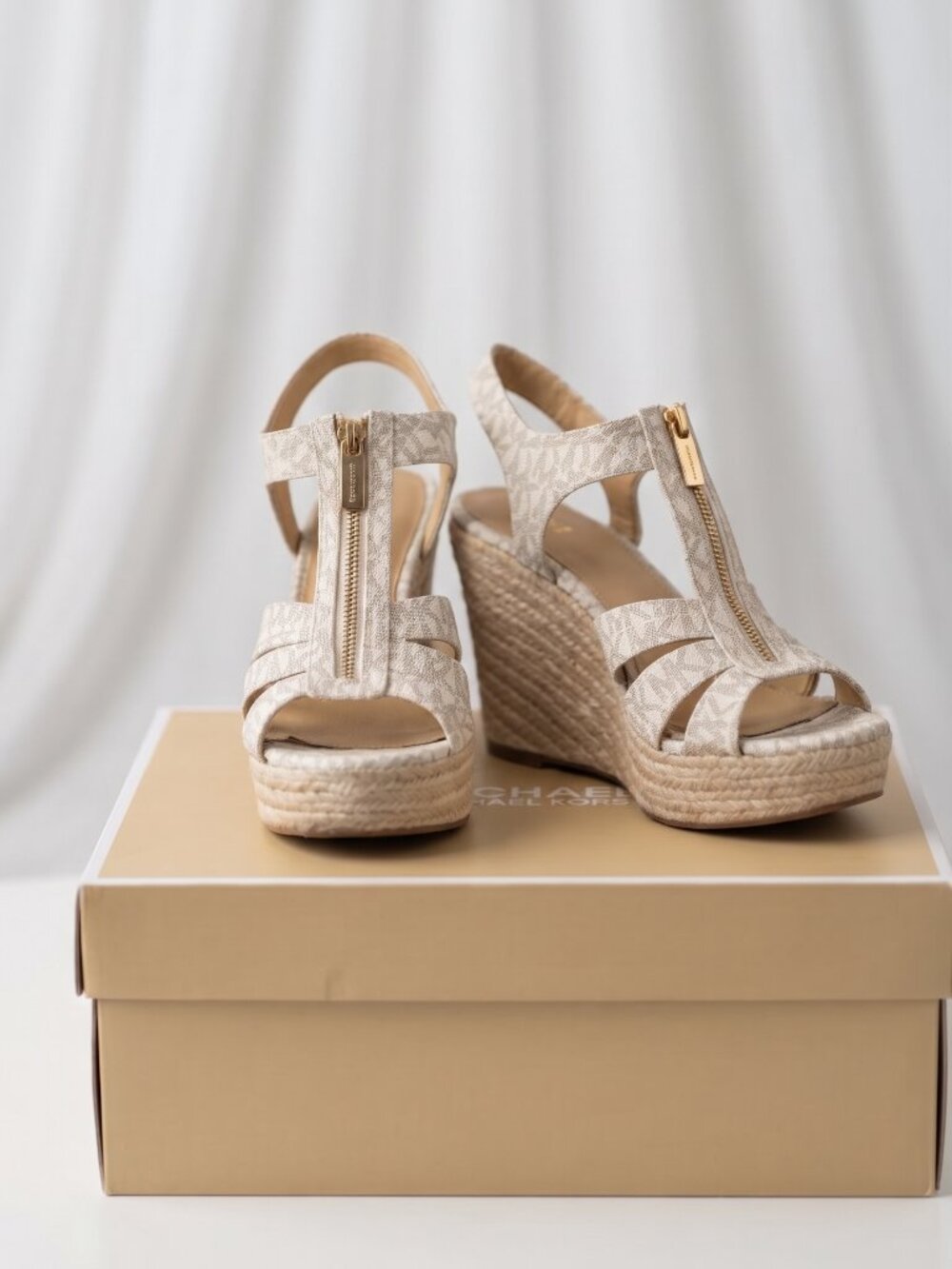 White Michael Kors Wedges
